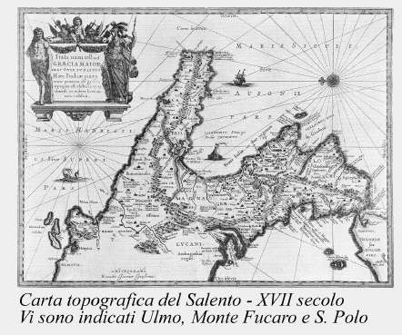 Carta topografica del Salento - XVII secolo