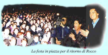 La festa in Piazza Plebiscito per il ritorno di Rocco