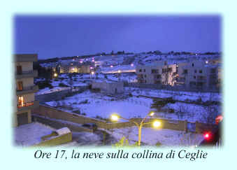 Ceglie, la collina Insarti innevata