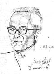 Pietro Gatti in un disegno di Uccio Biondi