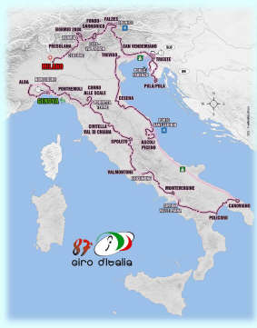 La mappa dell'87 Giro d'Italia