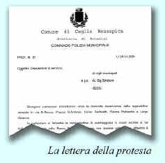 La lettera inviata dal Comando ai vigili